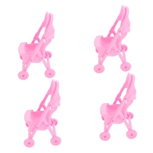 HONITANO 4 Stück Teiliges Miniatur Babywagen aus Kunststoff Realistischer Puppenwagen für Rollenspiel Fördert Kreativität und Soziale Fähigkeiten Geeignet für Junge Mädchen von HONITANO