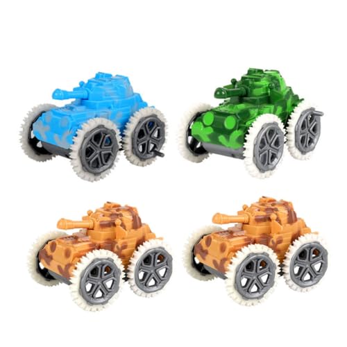 HONITANO 4 Stück Teiliges Pull Back Panzer Modellspielzeug Leichtes Glattes Kunststoff Auto für Fördert Kreativität Hand Auge koordination und Kognitive Entwicklung für Spielerisches von HONITANO