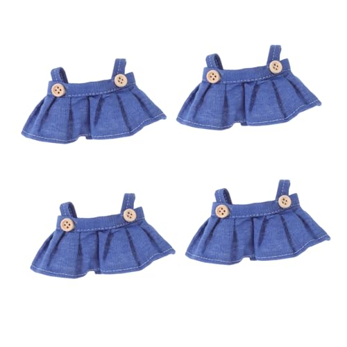 HONITANO 4 Stück Teiliges Puppenkleid Stoffpuppen Strapazierfähiger Overall-Rock aus Robustem Stoff Präzise Passform Vielseitig für Cosplay und Puppenkleiderschrank von HONITANO
