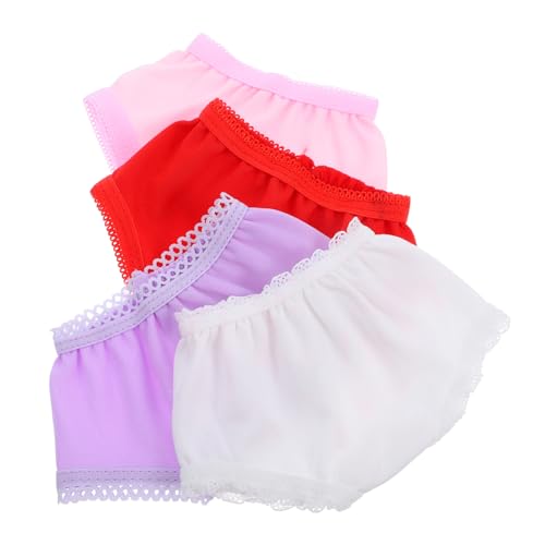 HONITANO 4 Stück Teiliges Puppenunterwäsche aus Weichem Polyester Leichte und Strapazierfähige Puppenunterhosen in Weiß Rot für Puppen Einfaches Anziehen Puppenzubehör für Rollenspiele HONITANO 4 Stück Teiliges Puppenunterwäsche aus Weichem Polyester Leichte und Strapazierfähige Puppenunterhosen in Weiß Rot für Puppen Einfaches Anziehen Puppenzubehör für Rollenspiele von HONITANO