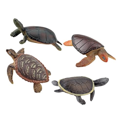 HONITANO 4 Stück Teiliges Schildkröten Modell aus Langlebigem Kunststoff Realistische Kleine Meeresschildkröten Figuren für Schulprojekte Partydekorationen und Fotoshootings Vielseitiges von HONITANO