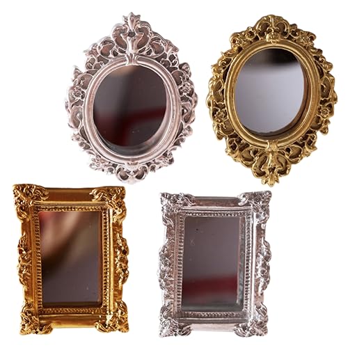 HONITANO 4 Stück Teiliges Spiegel für Puppenhaus Klassische Dekoration aus Resin Vielseitige Mini Accessoires für Kreative Spielwelten und HONITANO 4 Stück Teiliges Spiegel für Puppenhaus Klassische Dekoration aus Resin Vielseitige Mini Accessoires für Kreative Spielwelten und von HONITANO
