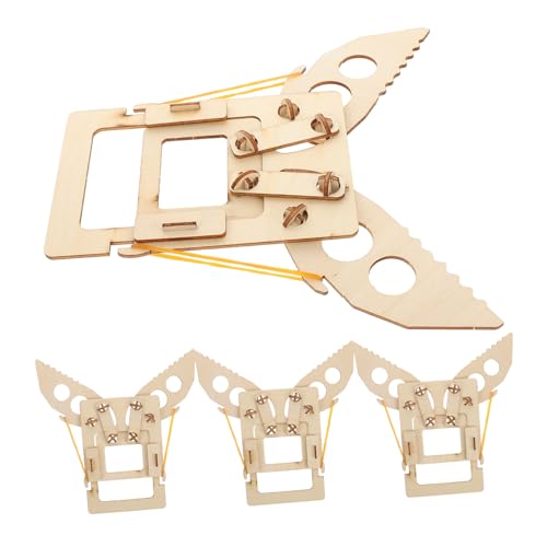 HONITANO 4 Stück Teiliges Stem für Erwachsene Holzpuzzle Mechanischer Greifarm DIY Bastelset für Naturwissenschaftliche Experimente Bildungsprojekt für Mädchen und Jungen von HONITANO