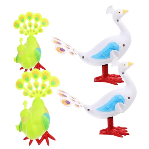 HONITANO 4 Stück Teiliges Uhrwerkspielzeug Bunte Aufziehbare Tierfiguren Wind up Abs Material Lustiges zur Hand Augen koordination für Junge Mädchen und Kleinkinder von HONITANO