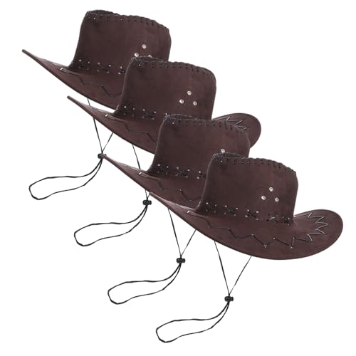 HONITANO 4 Stück Teiliges Western Cowgirl Kostümset mit Verstellbarem Cowboyhut Robustes Material Bequem und Sicher für Mottopartys Karneval und Fasching Passend für Jungen und Mädchen HONITANO 4 Stück Teiliges Western Cowgirl Kostümset mit Verstellbarem Cowboyhut Robustes Material Bequem und Sicher für Mottopartys Karneval und Fasching Passend für Jungen und Mädchen von HONITANO