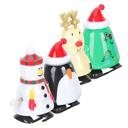 HONITANO 4 Stück Weihnachtliche Aufziehspielzeuge Lustige Uhrwerkfiguren mit Weihnachtsmotiven Wiederverwendbar Robust und Leicht als Partyspaß Scherzartikel und Mitbringsel von HONITANO