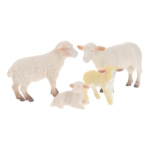 HONITANO 4 Stücke Schafe Familie Tier Modell Tiere Schafe Schafe Tiere Simulation Schafe Simulation Tiere Schafe Tiere Modell PVC von HONITANO