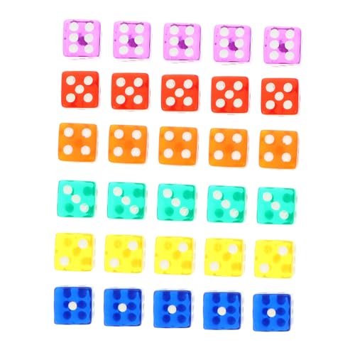 HONITANO 40 Stück Transparente Farbige Spielwürfel Partyzubehör Transparente Glücksspielwürfel Kneipenspielzeug Lustige Würfelspiel Requisiten Klare Bunte von HONITANO