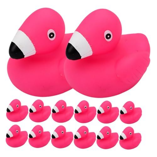 HONITANO 48 Stück Teiliges Badewannenspielzeug Bunte Quiekende Cartoon Flamingo Figuren aus Vinyl Weiche Kindgerechte Wasserspielzeuge für Pool Badewanne und Junge Mädchen Geschenkideen von HONITANO