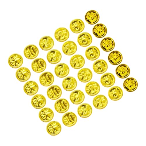 HONITANO 48 Stück Teiliges Piratenspielgeld aus Leichtem Kunststoff Kleine Goldene Münzen als Partydeko und Schatzsuche Requisiten für Piratengeburtstage und Spielaktivitäten von HONITANO