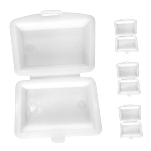 HONITANO 4Er-Packung Mini-Lunchbox Container Essen Puppe plastiktisch plastikenten Vielseitiges Zubehör Lunch-Box spielzeuge Simulation zum Mitnehmen Miniaturhaus Kit Weiß von HONITANO