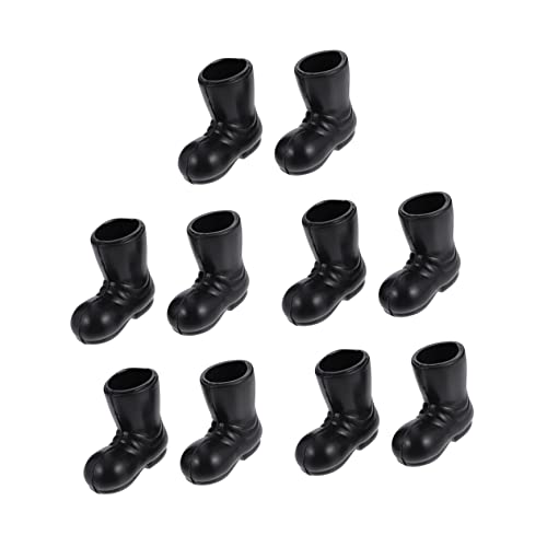 HONITANO 5 Paare Mini Weihnachtsstiefel Deko Miniatur Santa Schuhe aus Langlebigem Material Puppenhaus Zubehör Detailreiche Mini Schuhe für Wohnzimmer Schlafzimmer DIY Weihnachtsdeko von HONITANO