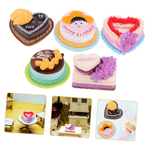 HONITANO 5 Stück Mini Kuchenornament Dekorationsmodelle Hochzeitsdekor Dessert Kleines Kuchenmodell Gefälschtes Kuchenmodell Mini Kuchenschmuck Miniaturkuchen Miniatur von HONITANO
