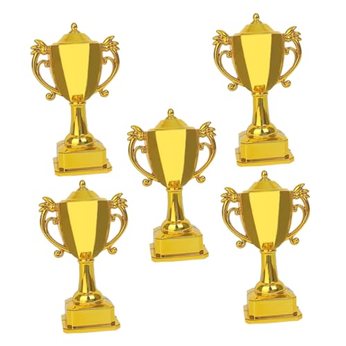 HONITANO 5 Stück Puppenhaus-Trophäe Mini Puppenessen Essen für Babypuppen Auto Einhorn für plastikbecher kinderpokal Trophäen für Spiele Siegerpokal als Golden von HONITANO