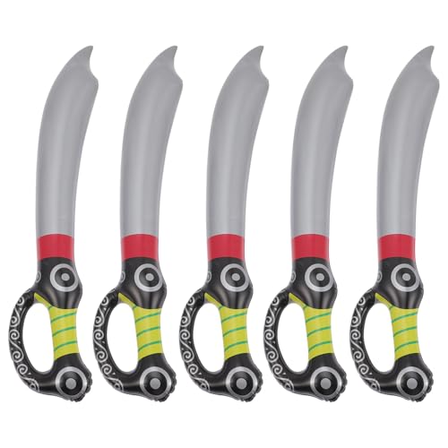 HONITANO 5 Stück Teiliges Aufblasbare Piratenschwerter PVC Sicherheitsspielzeug für Piratenkostüm Zubehör Karneval Halloween Geburtstag Party Cosplay von HONITANO