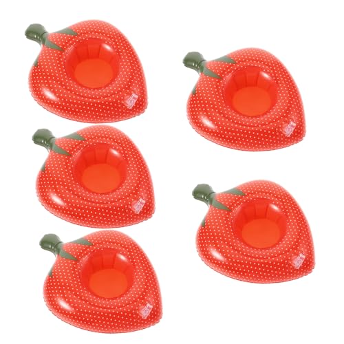 HONITANO 5 Stück Teiliges Aufblasbarer Getränkehalter im Erdbeer Design PVC Schwimmende Becherhalter für Strand und Wasseraktivitäten Wiederverwendbar HONITANO 5 Stück Teiliges Aufblasbarer Getränkehalter im Erdbeer Design PVC Schwimmende Becherhalter für Strand und Wasseraktivitäten Wiederverwendbar von HONITANO