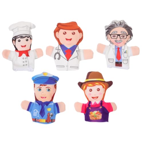 HONITANO 5 Stück Teiliges Beruf Fingerpuppen aus Weichem Material Pädagogisches für Fördert Soziales Lernen und Rollenspiele für Eltern Junge Mädchen Interaktion und Geschichten Erzählen von HONITANO