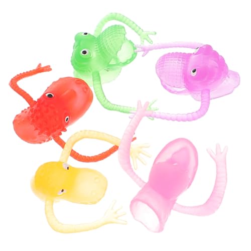 HONITANO 5 Stück Teiliges Dinosaurier Fingerpuppen für Bunte Mini Handpuppen für Kreatives als Halloween Party Mitgebsel Geburtstagsgeschenk und Interaktives von HONITANO