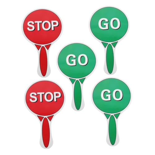 HONITANO 5 Stück Teiliges Doppelseitiges Stop-Schild für Rot-grüne Verkehrssignal-handzeichen aus Robustem Leicht und Handlich für Kindergarten Grundschulverkehrserziehung HONITANO 5 Stück Teiliges Doppelseitiges Stop-Schild für Rot-grüne Verkehrssignal-handzeichen aus Robustem Leicht und Handlich für Kindergarten Grundschulverkehrserziehung von HONITANO