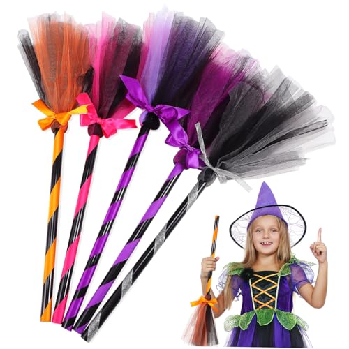 HONITANO 5 Stück Teiliges Hexenbesen Halloween Cosplay Requisiten aus Kunststoff Leicht und Handlich Bunte Hexenbesen für Kostümzubehör und Partydekoration HONITANO 5 Stück Teiliges Hexenbesen Halloween Cosplay Requisiten aus Kunststoff Leicht und Handlich Bunte Hexenbesen für Kostümzubehör und Partydekoration von HONITANO