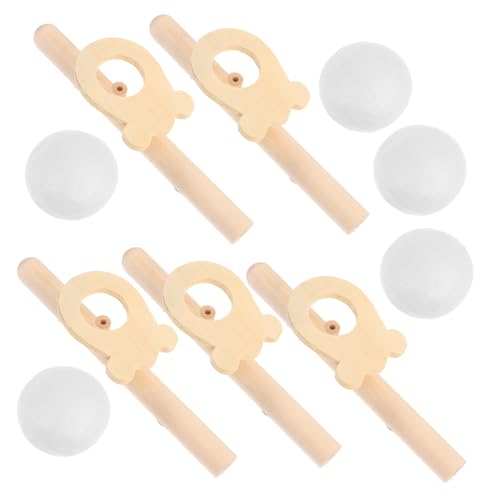HONITANO 5 Stück Teiliges Holz blasball Schwebende Balance Atemkontrolle und Lippenmuskeltraining Pädagogisches Outdoor Spiel Koordination und Körperbeherrschung von HONITANO
