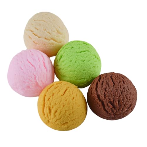 HONITANO 5 Stück Teiliges Künstliche Eiscreme Kugeln in Farben Realistische Deko Kugeln für Party Favors Fotografie Requisiten und Schaufensterdekoration Vielseitiges EIS für Eisdiele und von HONITANO