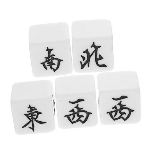 HONITANO 5 Stück Teiliges Mahjong Würfelspiel Kleine Acryl Würfel mit Abgerundeten Ecken Leicht und Kompakt für Zuhause Party und Bar Langlebig und Komfortabel von HONITANO