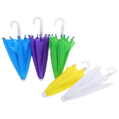 HONITANO 5 Stück Teiliges Miniatur Regenschirm Farbige Puppenhaus Deko Leichtes Design Kompakt und Realistisch Mini Haus Zubehör für Lebendige Puppendekoration von HONITANO