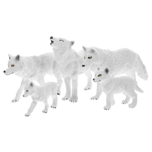 HONITANO 5 Stück Teiliges Realistischer Wolfsfigur Figuren Stabile Stehmodelle aus Solidem Material Kindgerechtes Lernspielzeug und Tierdekoration für Wohnzimmer Schreibtisch Garten und HONITANO 5 Stück Teiliges Realistischer Wolfsfigur Figuren Stabile Stehmodelle aus Solidem Material Kindgerechtes Lernspielzeug und Tierdekoration für Wohnzimmer Schreibtisch Garten und von HONITANO