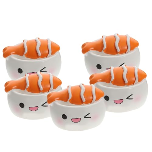 HONITANO 5 Stück Teiliges Sushi Dekor aus Hochwertigem Resin Detailreiche Farbenfrohe Cartoon Food Figuren Kreative Sushi Modelle für Schreibtisch Auto Garten mikrolandschaften HONITANO 5 Stück Teiliges Sushi Dekor aus Hochwertigem Resin Detailreiche Farbenfrohe Cartoon Food Figuren Kreative Sushi Modelle für Schreibtisch Auto Garten mikrolandschaften von HONITANO