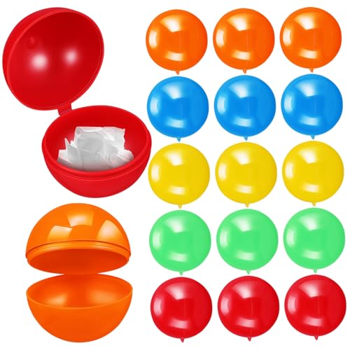 HONITANO 50 Stück Befüllbare Hohlkugeln Bunte Kunststoff Kugeln Zum Öffnen Für Tombola Raffles Partyspiele Firmenfeiern Familienfeste School Events HONITANO 50 Stück Befüllbare Hohlkugeln Bunte Kunststoff Kugeln Zum Öffnen Für Tombola Raffles Partyspiele Firmenfeiern Familienfeste School Events von HONITANO