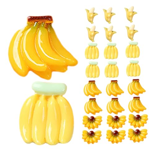 HONITANO 50 Stück Realistische Mini Bananen Künstliche Bananen aus Harz für DIY Bastelprojekte Wohnkultur und Partydekorationen Farbvielfalt für Kreative Anwendungen von HONITANO