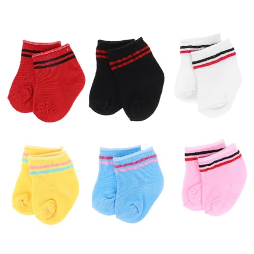 HONITANO 6 Paare Bunte Puppensocken für Puppe Elastische Gestrickte Doll Booties Weiche Strapazierfähige Miniatursocken mit Niedlichen Mustern für DIY Puppenkleidung HONITANO 6 Paare Bunte Puppensocken für Puppe Elastische Gestrickte Doll Booties Weiche Strapazierfähige Miniatursocken mit Niedlichen Mustern für DIY Puppenkleidung von HONITANO
