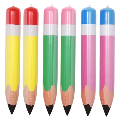 HONITANO 6 Stück Aufblasbare Jumbo Bleistifte PVC Bunte Riesen Bleistift Dekoration für Schulanfang Klassenzimmer Party Geburtstag Halloween HONITANO 6 Stück Aufblasbare Jumbo Bleistifte PVC Bunte Riesen Bleistift Dekoration für Schulanfang Klassenzimmer Party Geburtstag Halloween von HONITANO