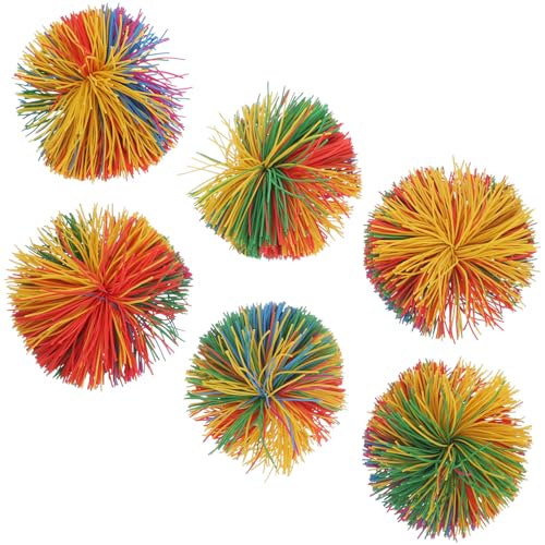 HONITANO 6 Stück Bunte Weiche Silikon Wuschelball Dehnbarer Flauschiger Sensory Fidget Ball zur Stressreduktion für Erwachsene Zufällige Farbe Zufällige Farbe von HONITANO
