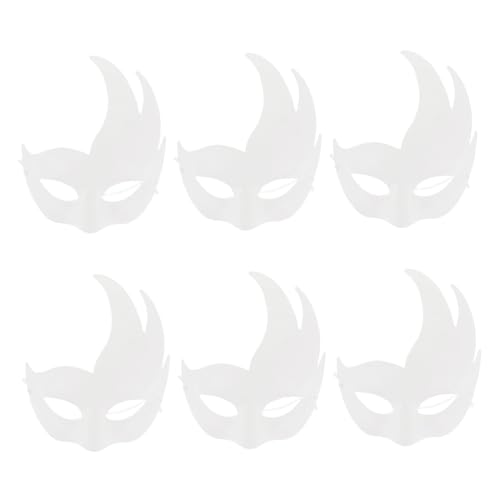 HONITANO 6 Stück DIY Weiße Papiermasken zum Bemalen Unbemalte Pulp Masken mit Leichte Bastelmaske für Erwachsene für Karneval Halloween und Kostümpartys HONITANO 6 Stück DIY Weiße Papiermasken zum Bemalen Unbemalte Pulp Masken mit Leichte Bastelmaske für Erwachsene für Karneval Halloween und Kostümpartys von HONITANO