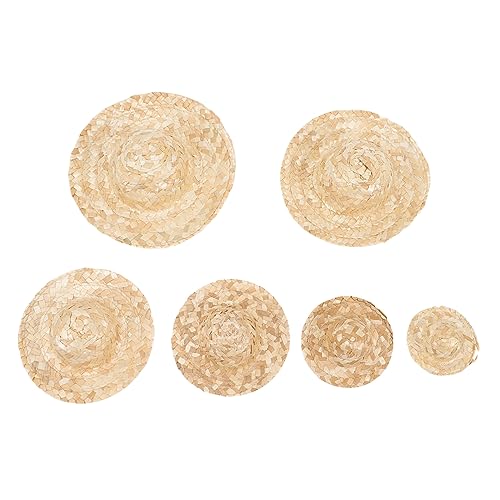 HONITANO 6 Stück Geflochtener Strohhut Mini-Hut Hut Für Minihauspuppe Miniatur-mini-hüte Minihüte Zum Basteln Miniatur Winzige Hüte Miniaturhüte Mini-Miniatur-Hut Khaki HONITANO 6 Stück Geflochtener Strohhut Mini-Hut Hut Für Minihauspuppe Miniatur-mini-hüte Minihüte Zum Basteln Miniatur Winzige Hüte Miniaturhüte Mini-Miniatur-Hut Khaki von HONITANO