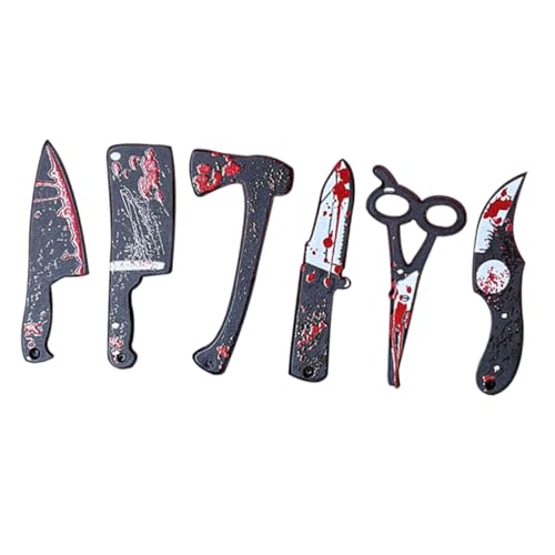 HONITANO 6 Stück Halloween -Ornamente Miniatur Halloween-szenen-Layout- Halloween-partygeschenke Requisitenmesser Bausatz Netz Zappeln Partylichter Halloween-mikrolandschaft Pfote Harz von HONITANO