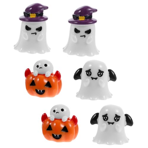 HONITANO 6 Stück Halloween-leckereien Für Halloween Goody Bag Füller Dekorationen Halloween - Für Halloween-schmuck Mini-kürbis-Geist-Ornamente Miniaturen Harz von HONITANO