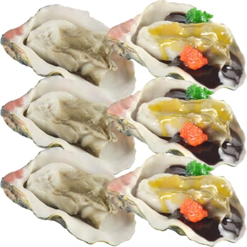 HONITANO 6 Stück Künstliche Austern aus PVC Realistische Meeresfrüchte Deko für Food Fotografie Basteln DIY Aquarium Stranddeko HONITANO 6 Stück Künstliche Austern aus PVC Realistische Meeresfrüchte Deko für Food Fotografie Basteln DIY Aquarium Stranddeko von HONITANO