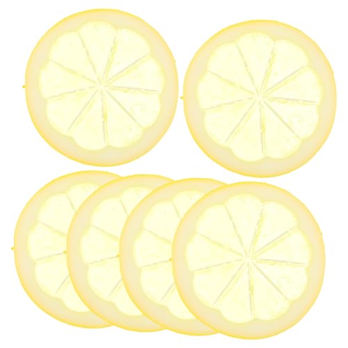 HONITANO 6 Stück Künstliche Zitronenscheiben Teiliges aus Langlebigem PVC Realistische Gelbe Fruchtscheiben für Küchen und Wohnraumdekoration Wiederverwendbar Farbecht Vielseitig als Foto HONITANO 6 Stück Künstliche Zitronenscheiben Teiliges aus Langlebigem PVC Realistische Gelbe Fruchtscheiben für Küchen und Wohnraumdekoration Wiederverwendbar Farbecht Vielseitig als Foto von HONITANO