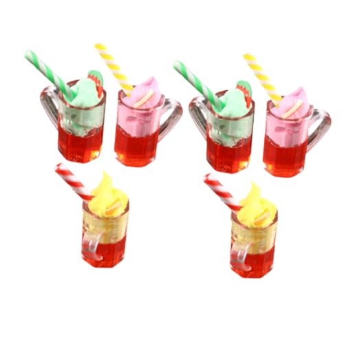 HONITANO 6 Stück Mini-Becher Für Wassermelonensaft Kleines Gebäckspielzeug Winziger Saftbecher Miniatur-dessertspielzeug Puppenhaus- Küche Food-Modell Mini -lebensmittelspielzeug Harz von HONITANO