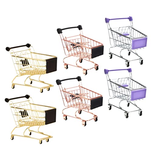 HONITANO 6 Stück Mini-einkaufswagen Schiebespielzeug Für Kleinkinder 1-3 -einkaufswagen Für Kleinkinder 1-3 Einkaufswagenspielzeug Für Kleinkinder 1-3 Kleinkindspielzeug Metall von HONITANO