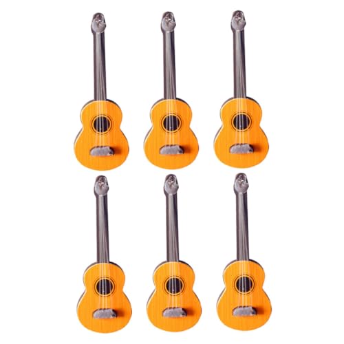 HONITANO Puppenhaus Musik Instrumente 6 Stücke Mini Gitarre Spielzeug Modell Gitarre Mini Figurine Set von HONITANO
