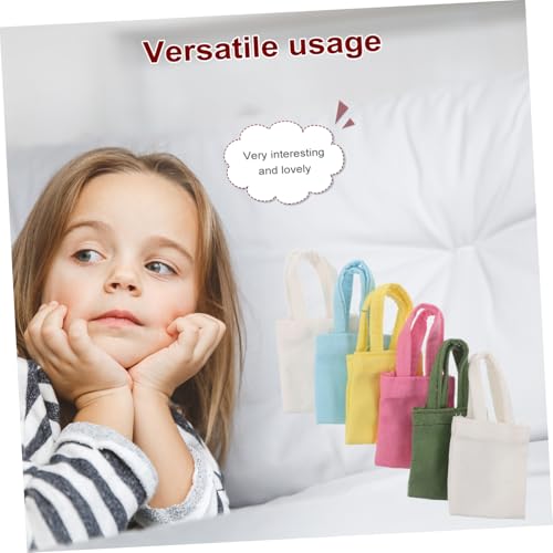 HONITANO 6 Stück Puppenhaus Mini Schultertaschen aus Leichtem Canvas Detailreiche Stilvolle Handtaschen für Puppenmode und Miniaturszenen Dekoration von HONITANO