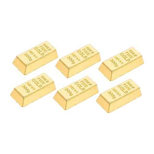 HONITANO 6 Stück Schatz Modell Simulation simuliert Mini-Bar Bardekoration kleine Hausdekoration Miniatures puppenhauszubehör künstlicher kleines Hauszubehör Papier Golden von HONITANO