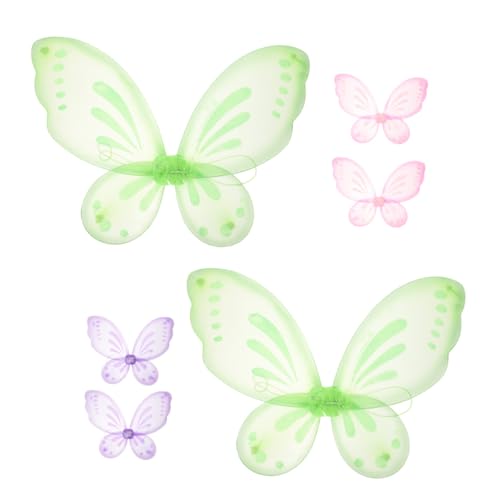 HONITANO 6 Stück Schmetterlingsflügel Teiliges aus Nylon Leichtes Strapazierfähiges Fee Kostüm Zubehör mit Verstellbaren Trägern Bunte Flügel für Mädchen für Cosplay Fotografie und HONITANO 6 Stück Schmetterlingsflügel Teiliges aus Nylon Leichtes Strapazierfähiges Fee Kostüm Zubehör mit Verstellbaren Trägern Bunte Flügel für Mädchen für Cosplay Fotografie und von HONITANO