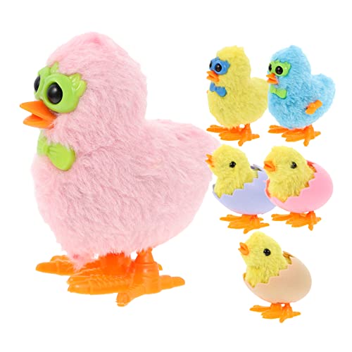 HONITANO 6 Stück Teiliges Aufziehspielzeug Bunte Kleine Hühnerfiguren Wind Up Laufspielzeug Kindergeburtstag Ostergeschenke für Mädchen Jungen Party Gastgeschenke von HONITANO