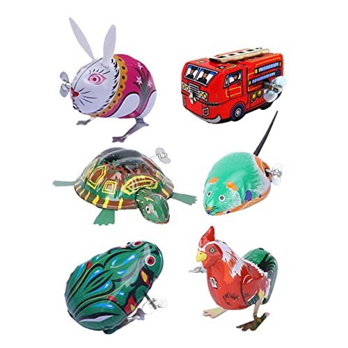 HONITANO 6 Stück Teiliges Aufziehspielzeug für Nostalgische Blechspielzeuge Zufällige Designs für Motorische Fähigkeiten und Kreative Spiele für Kleinkinder und Zufällige Zufällige Farbe von HONITANO
