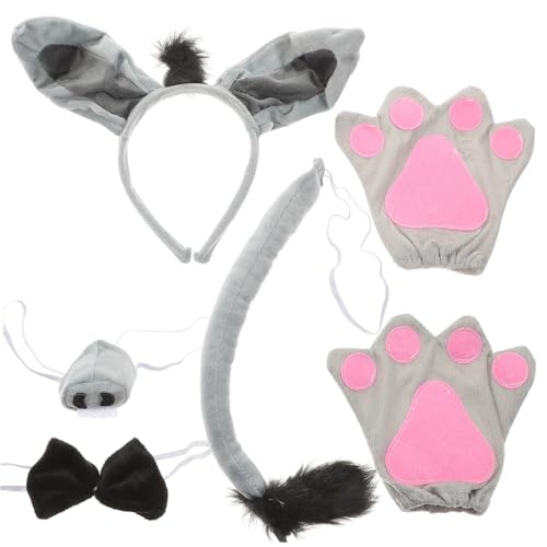 HONITANO 6 Stück Teiliges Halloween Esel Kostüm für Stirnband Fliege Nase und Handschuhen Bequemes Tierkostüm für Jungen und Mädchen für Kostümpartys und Tier Themenveranstaltungen HONITANO 6 Stück Teiliges Halloween Esel Kostüm für Stirnband Fliege Nase und Handschuhen Bequemes Tierkostüm für Jungen und Mädchen für Kostümpartys und Tier Themenveranstaltungen von HONITANO